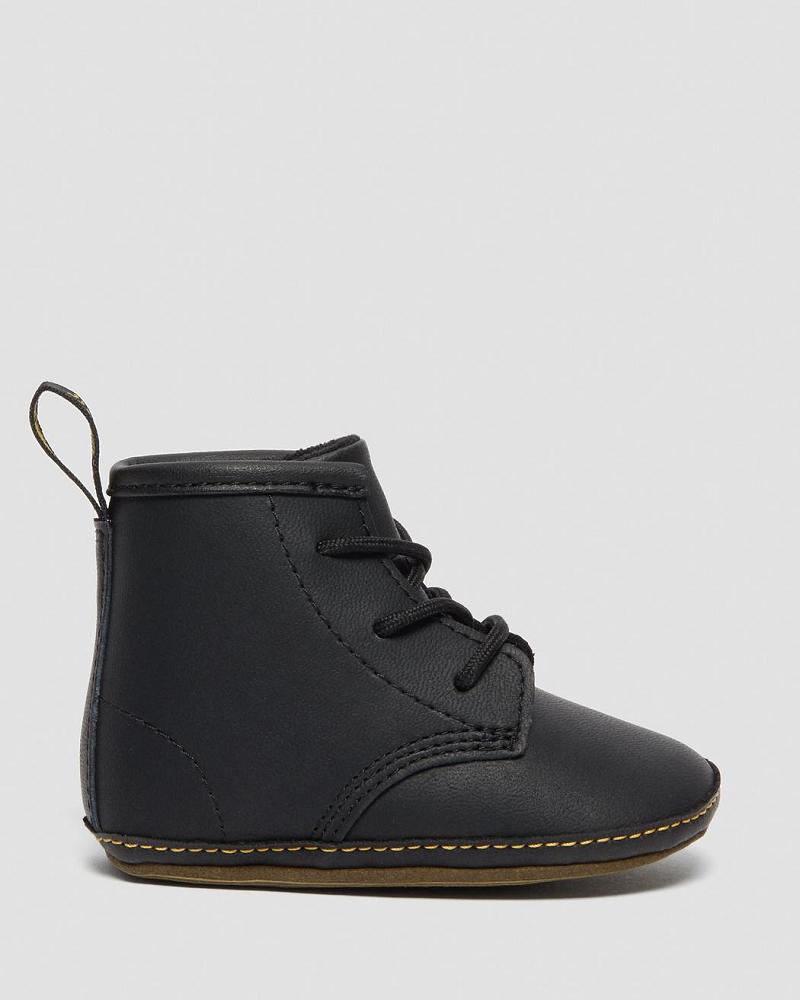 Black Kids' Dr Martens Newborn 1460 Auburn Leather Booties Casual Boots | CA 662QMA